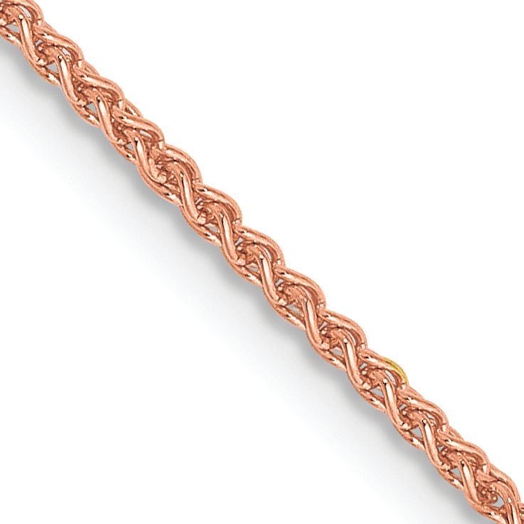 14k Rose Gold 1.25mm Solid Polished Spiga 24 Inch Chain