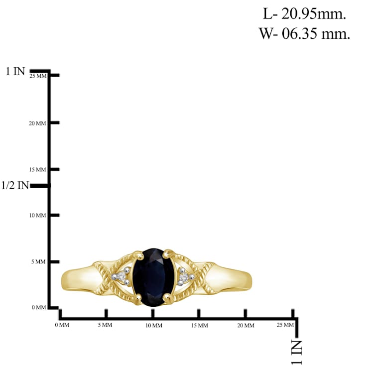 Black Sapphire 14K Gold Over Sterling Silver Ring 0.56ctw