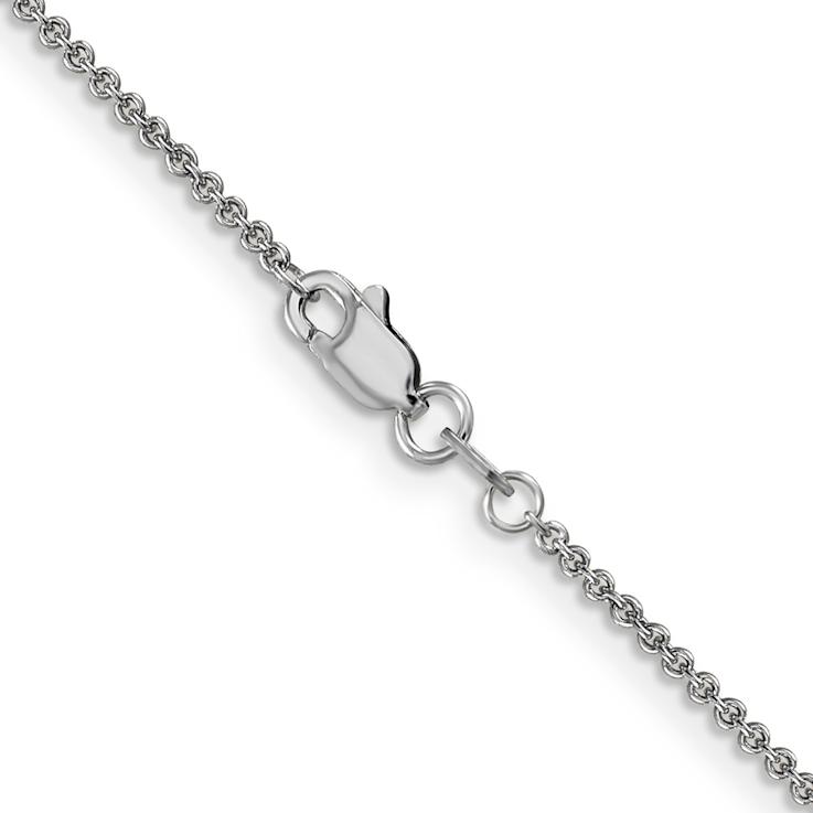 Rhodium Over 14k White Gold 1.4mm Solid Round Open Link Cable 30 Inch Chain