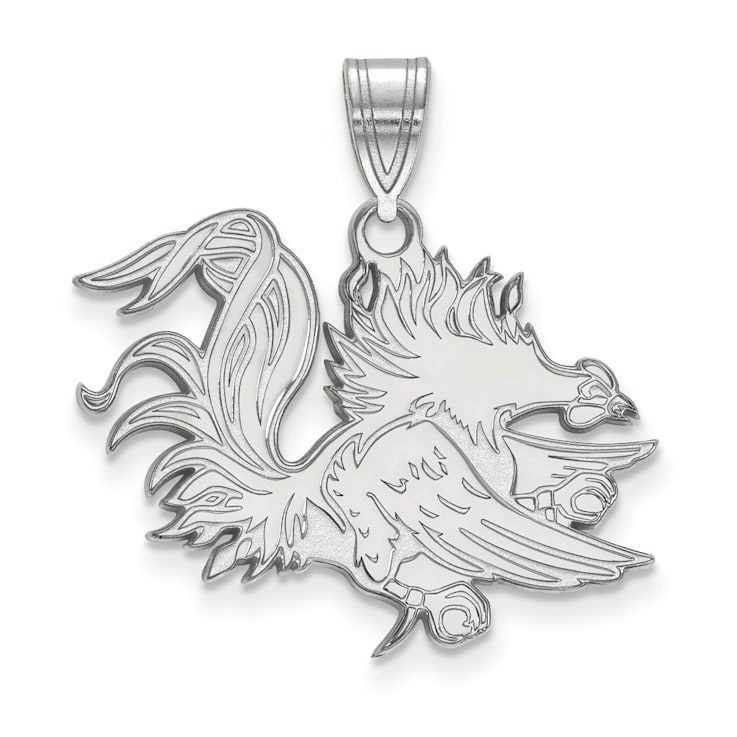 Rhodium Over Sterling Silver LogoArt University of South Carolina Large Pendant