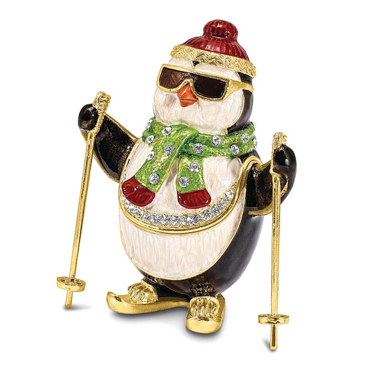 KOOLIO Skiing Penguin Trinket Box