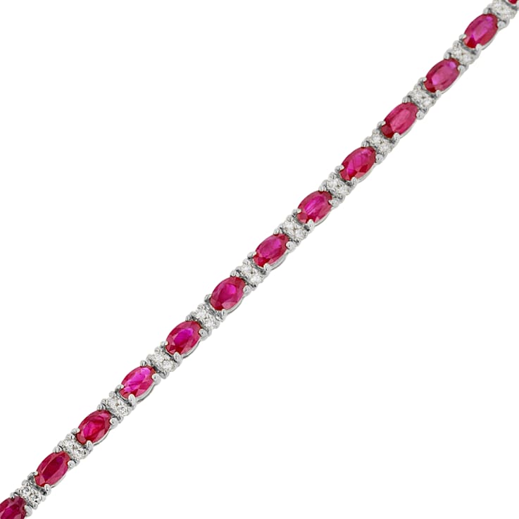 5.50ctw Ruby and Diamond Bracelet in 14k White Gold