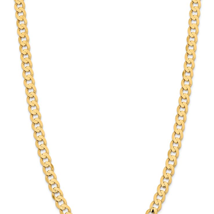 14k Yellow Gold 8.5mm Solid Open Concave Curb 20 Inch Chain