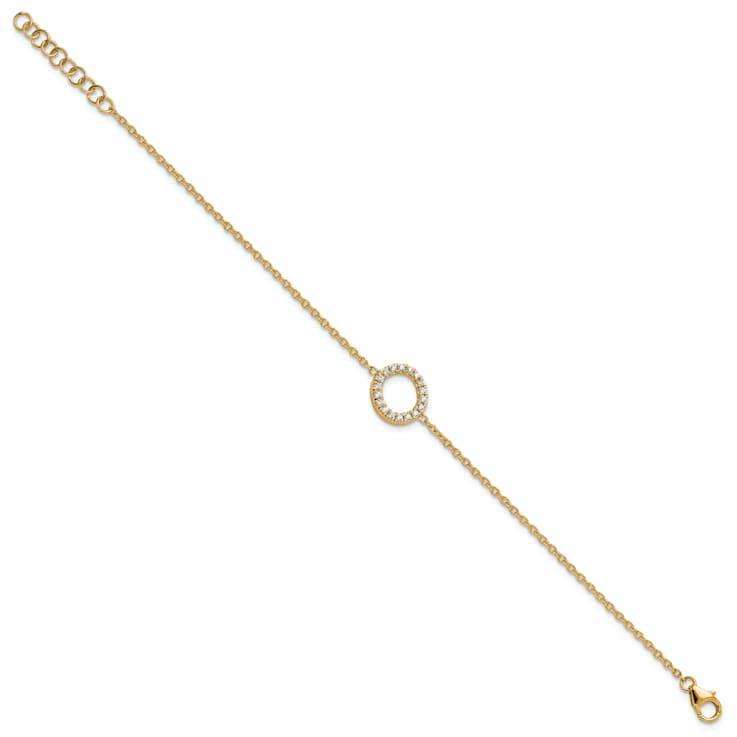 14k Yellow Gold Diamond Sideways Letter O Bracelet