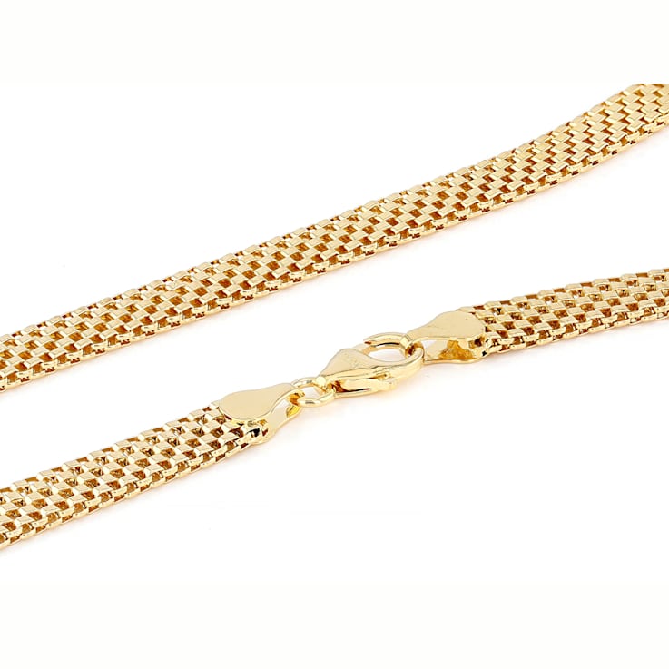 Woven Bead Necklace And Bracelet Set In 18K Gold Over Bronze