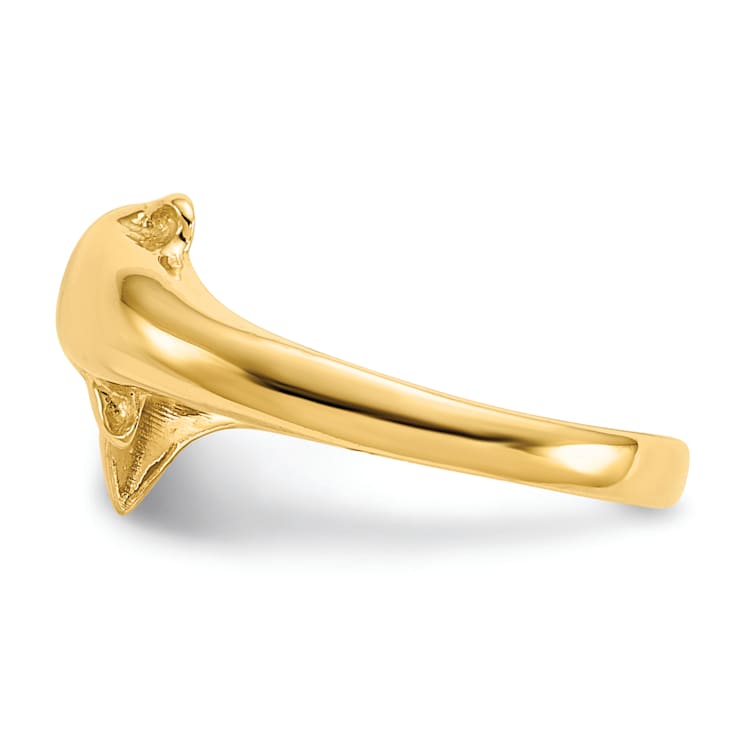 14K Yellow Gold Dolphin Toe Ring