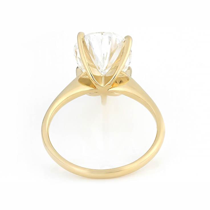 Lab-Grown Diamond Pear Shape Solitaire Ring In 14K Gold 5.00ct