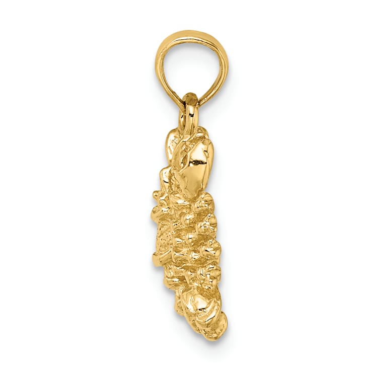 14k Yellow Gold 3D Textured Scorpio Zodiac pendant