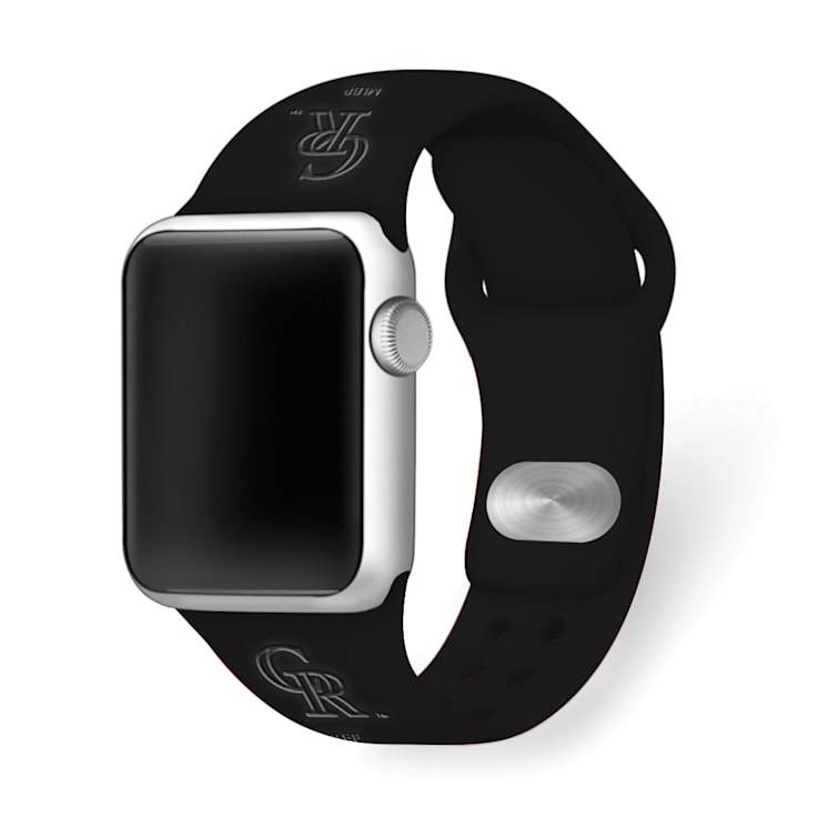 Gametime Colorado Rockies Debossed Silicone Apple Watch Band (42/44mm
M/L). Watch not included.