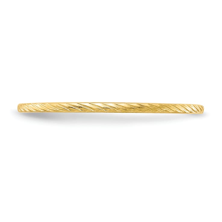 10K Yellow Gold 1.2mm Twisted Wire Pattern Stackable Expressions Band