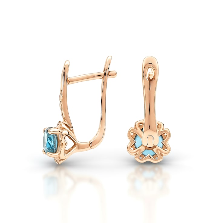 Blue Topaz 14K Rose Gold Over Sterling Silver Drop Earrings