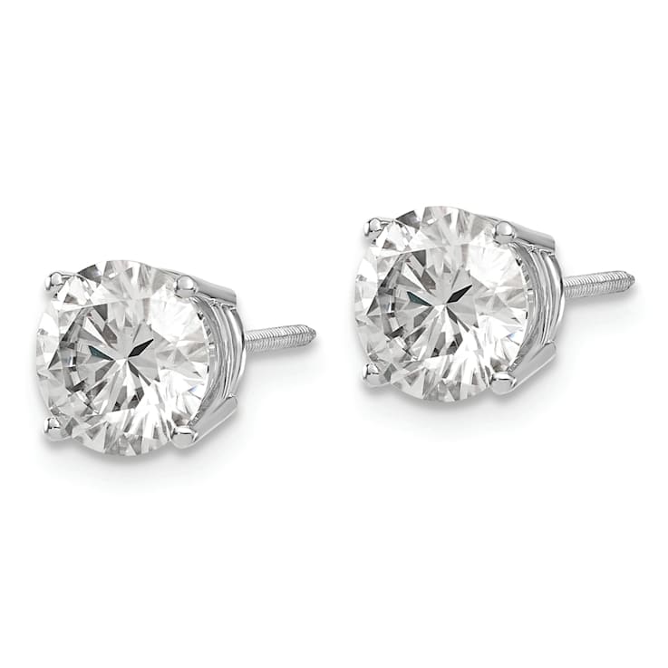 Rhodium Over 14K White Gold 2.50ct. 7.0mm Round G H I True Light
Moissanite Screwback Earrings