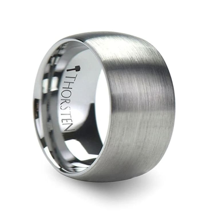 PERSEUS Domed with Brushed Finish Tungsten Band 12mm