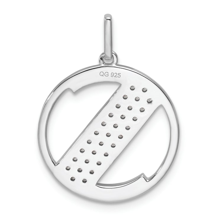 14K White Gold Gatsby Diamond Initial S Charm