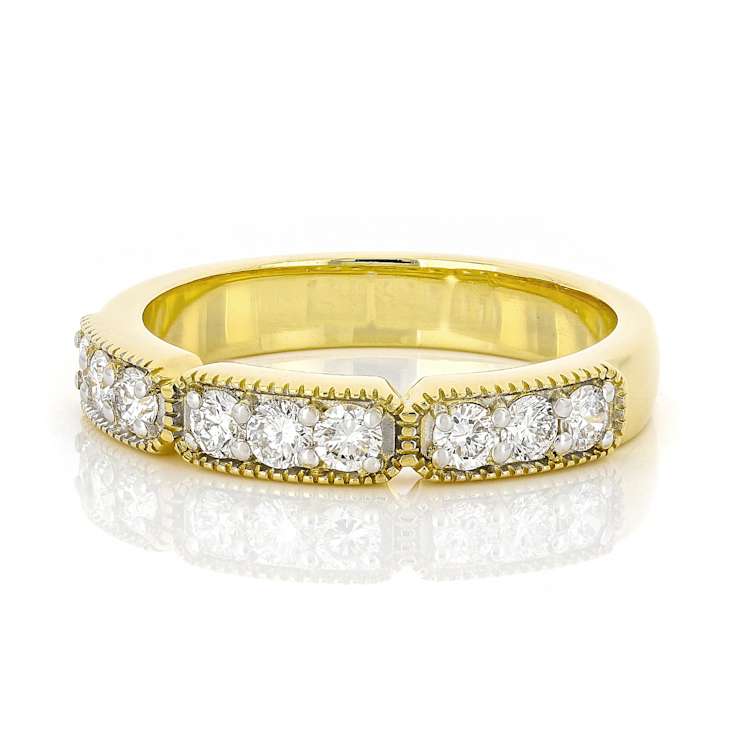 Polished Lab-Grown Diamond Band Ring In 14K Gold Over Sterling Silver