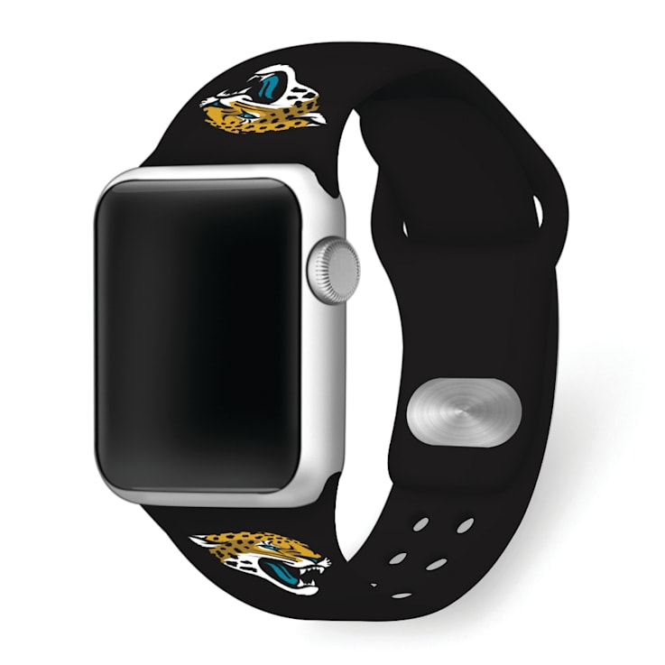 Gametime Jacksonville Jaguars Black Silicone Apple Watch Band (38/40mm
M/L). Watch not included.