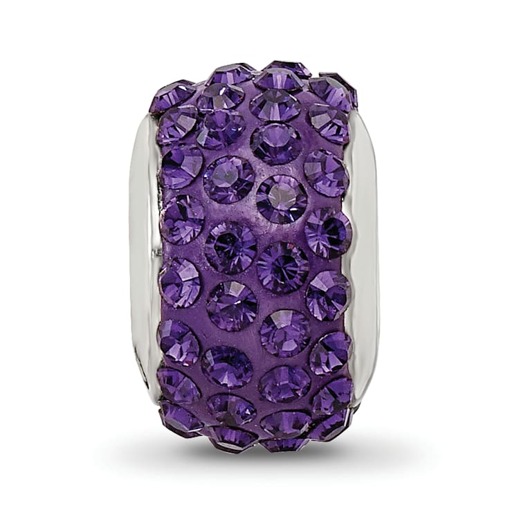 Sterling Silver Reflections Purple/Violet Full Preciosa Crystal Bead