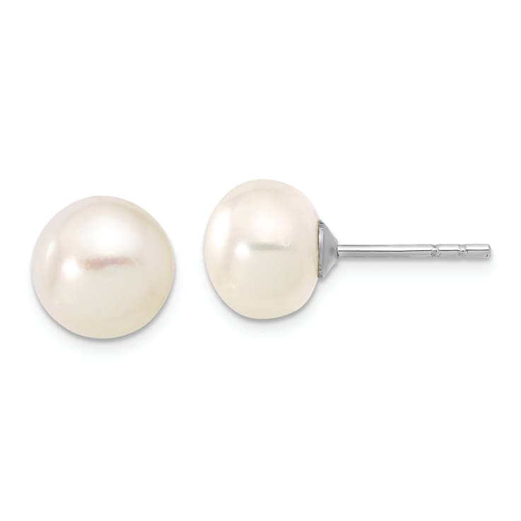 Rhodium Over Sterling Silver 7-8mm White Freshwater Pearl Earring
Bracelet Necklace Set