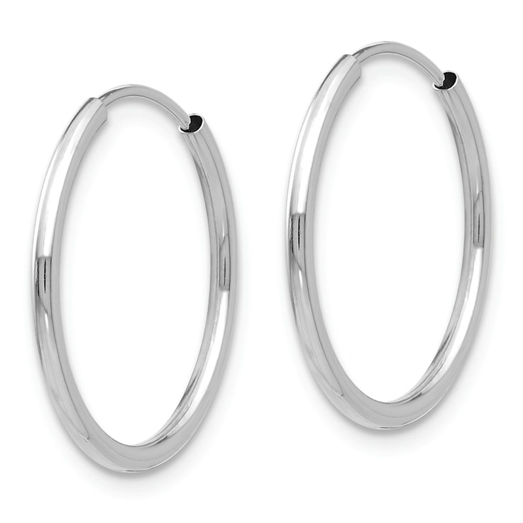 Rhodium Over 14K White Gold Endless Hoop 3 Pair Earring Set