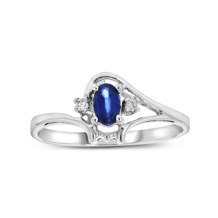 0.28ctw Sapphire and Diamond Ring in 14k White Gold