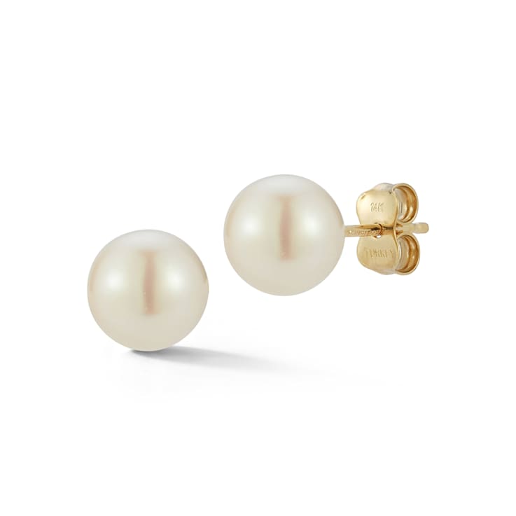 Bellissima Gold 14K Yellow Gold 7mm Freshwater Pearl Studs