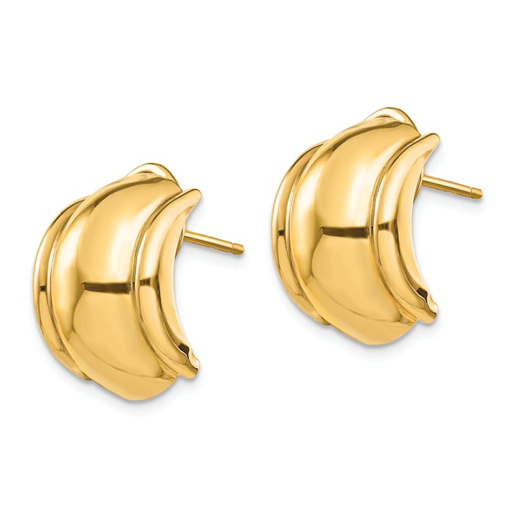 14k Yellow Gold Polished Fancy Stud Earrings
