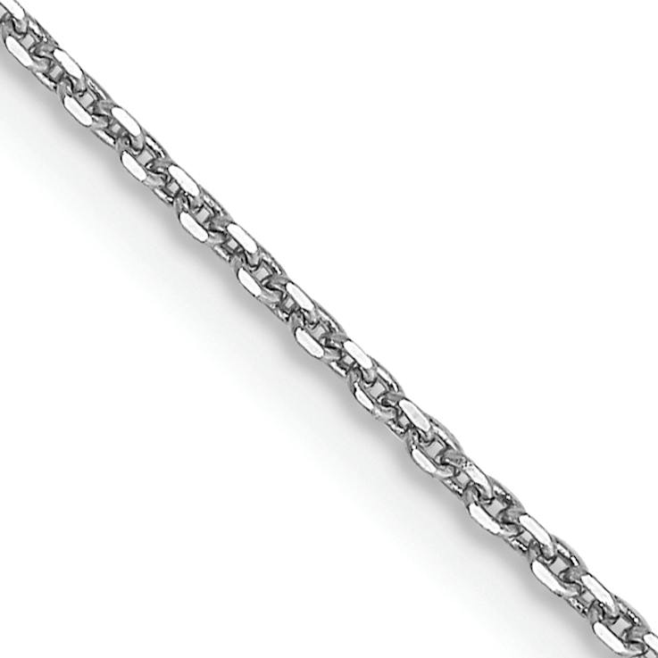 Rhodium Over 14k White Gold 0.9mm Solid Diamond-cut Round Open Link
Cable 26 Inch Chain