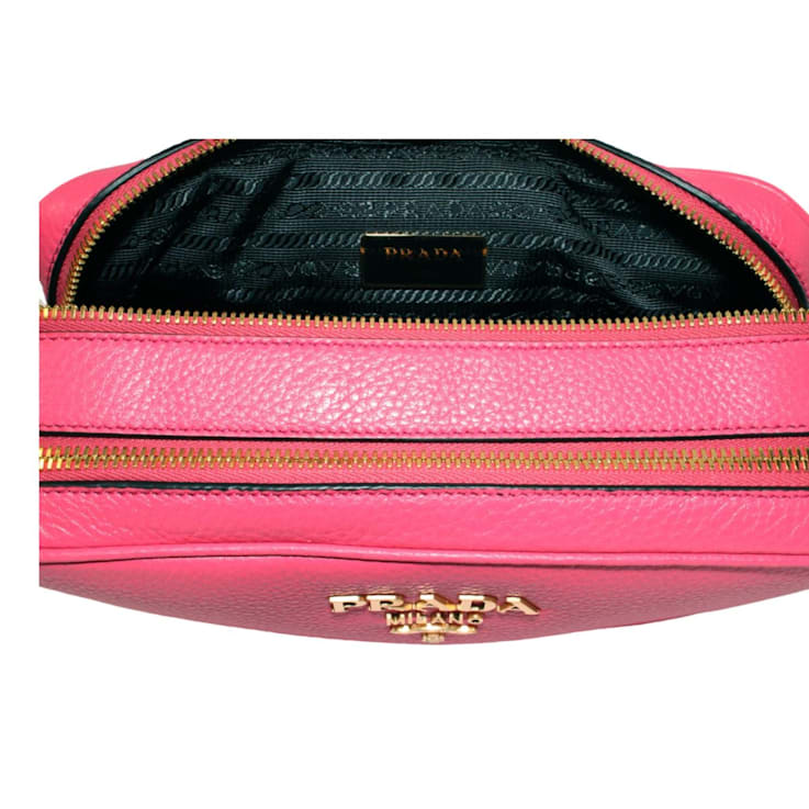 Prada Black Saffiano Lux Leather Studded Idol Shoulder Bag