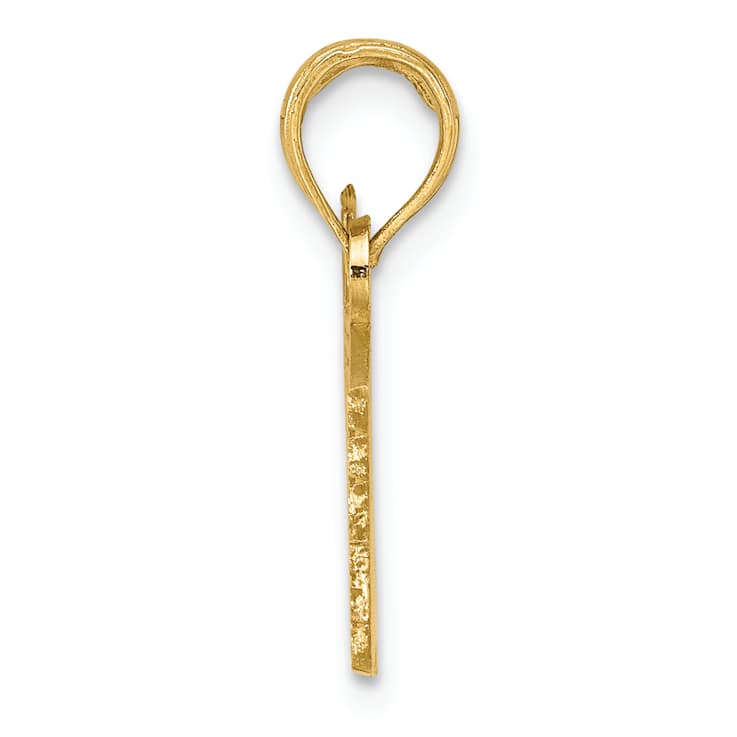 10K Yellow Gold Textured American Flag Charm