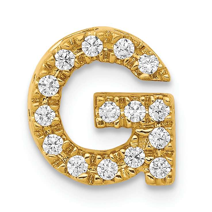 10k Yellow Gold 0.15 cttw Diamond Letter G Initial Charm
