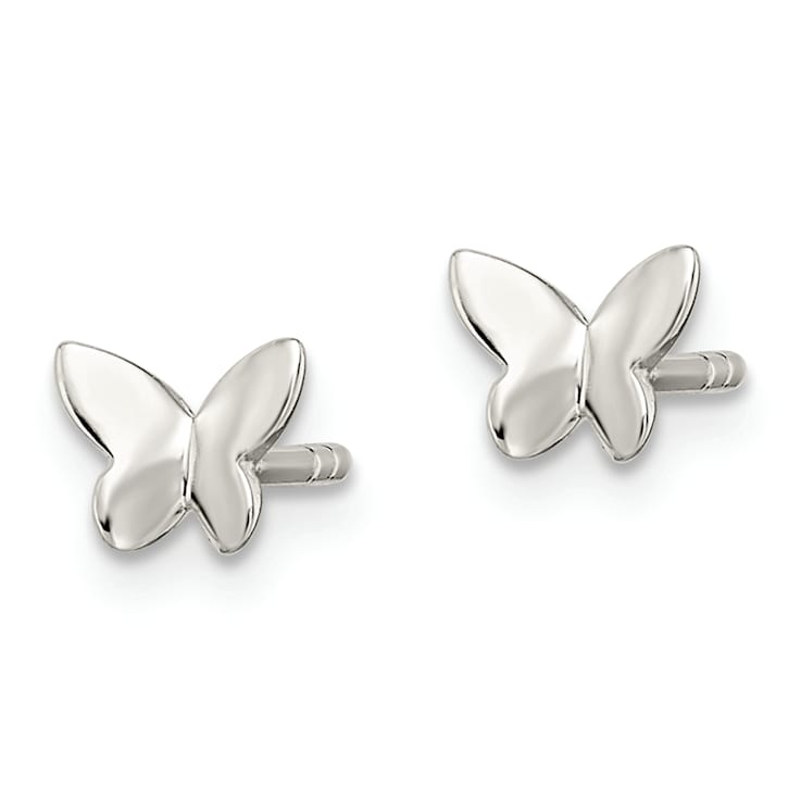 Sterling Silver Polished Butterfly Children's Post Earrings