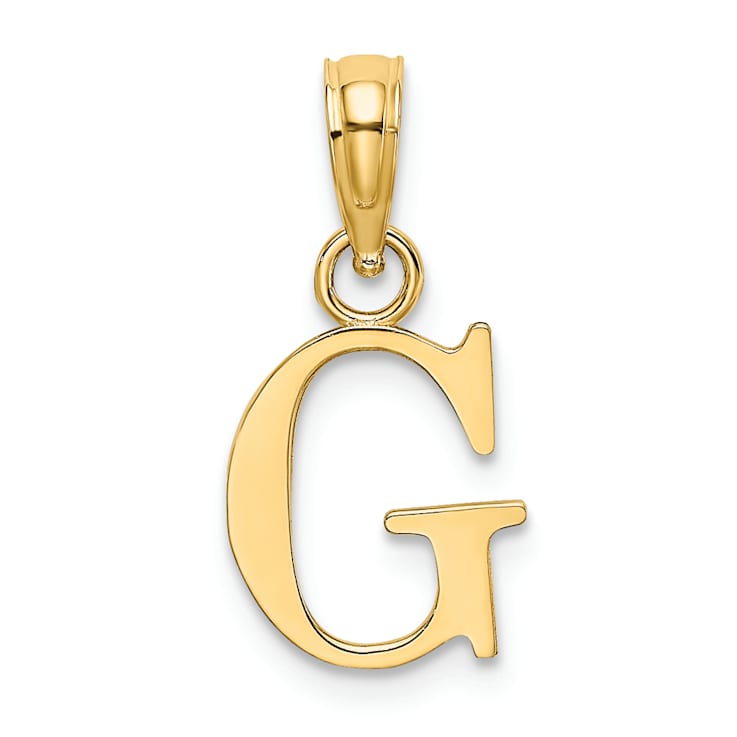 14k Yellow Gold Polished Block Letter G Initial Pendant