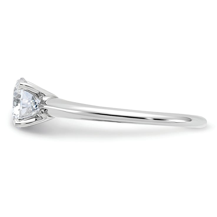 Rhodium Over 14K White Gold 1 ct. D E F Pure Light Round Moissanite
Solitaire Ring