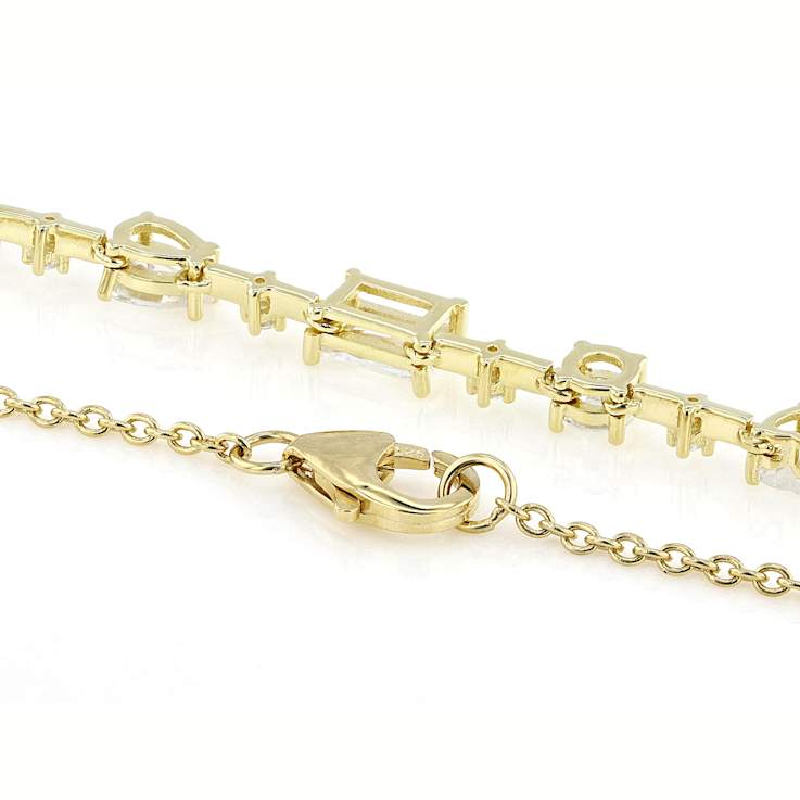 CZ Tennis Necklace In 18K Gold Over Sterling Silver