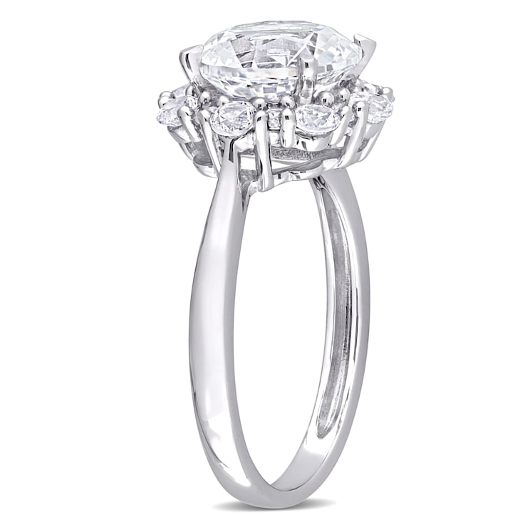 Lab Created White Sapphire 10k White Gold Ring 4.29ctw