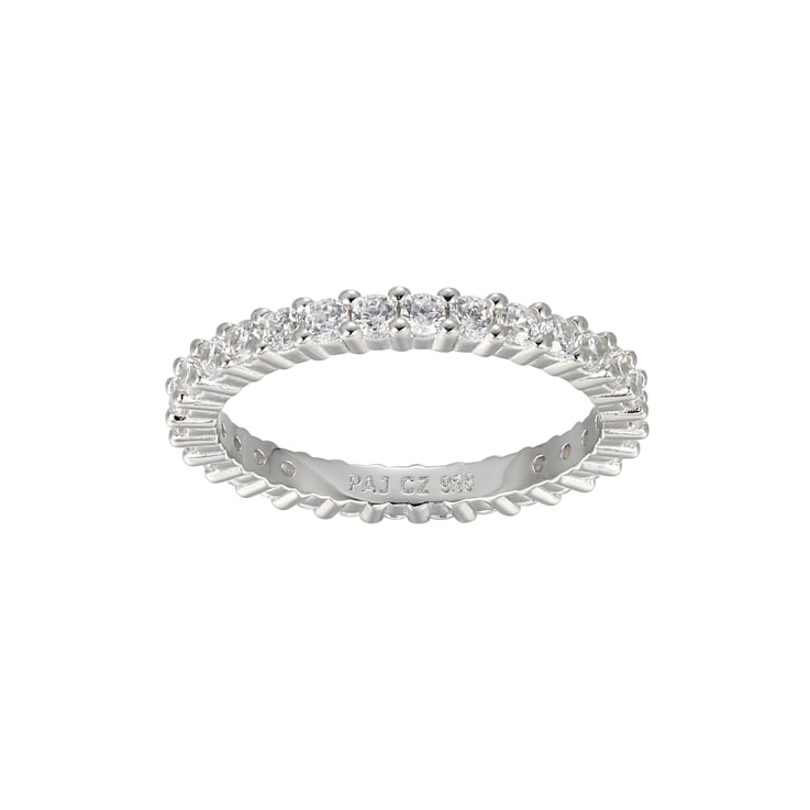 White Cubic Zirconia Rhodium Over Sterling Silver 3 Set Stackable Rings 6.11ctw