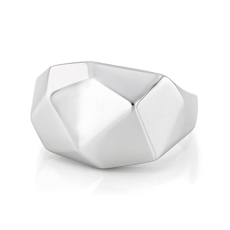 Sculptural Dome Statement Ring In Sterling Silver