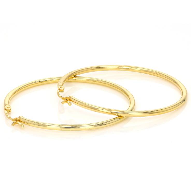 Bold Polished Hoop Earrings In 18K Gold Over Sterling Silver