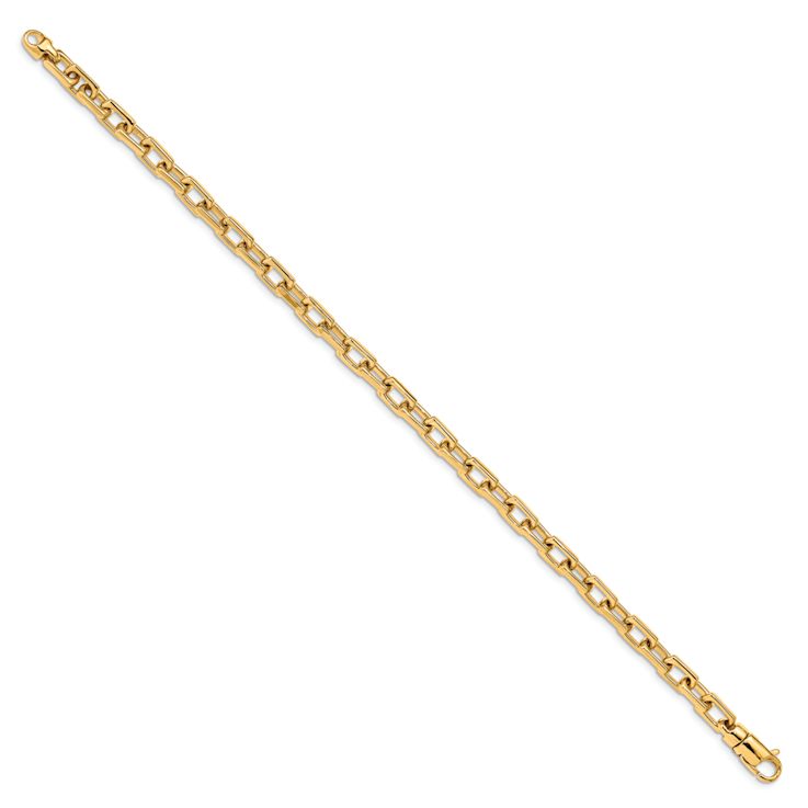 10k Yellow Gold 5mm Hand-polished Fancy Link Bracelet