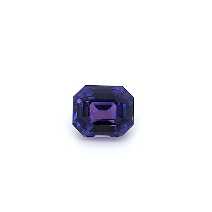 Purple Sapphire Loose Gemstone 7.0x5.9mm Emerald Cut 2.04ct