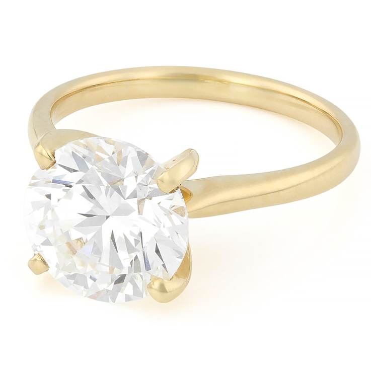 Lab-Grown Diamond Solitaire Ring In 14K Yellow Gold 4.00ct