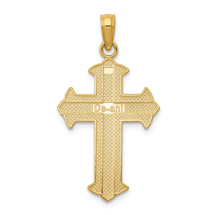 14k Yellow Gold Passion Cross Pendant