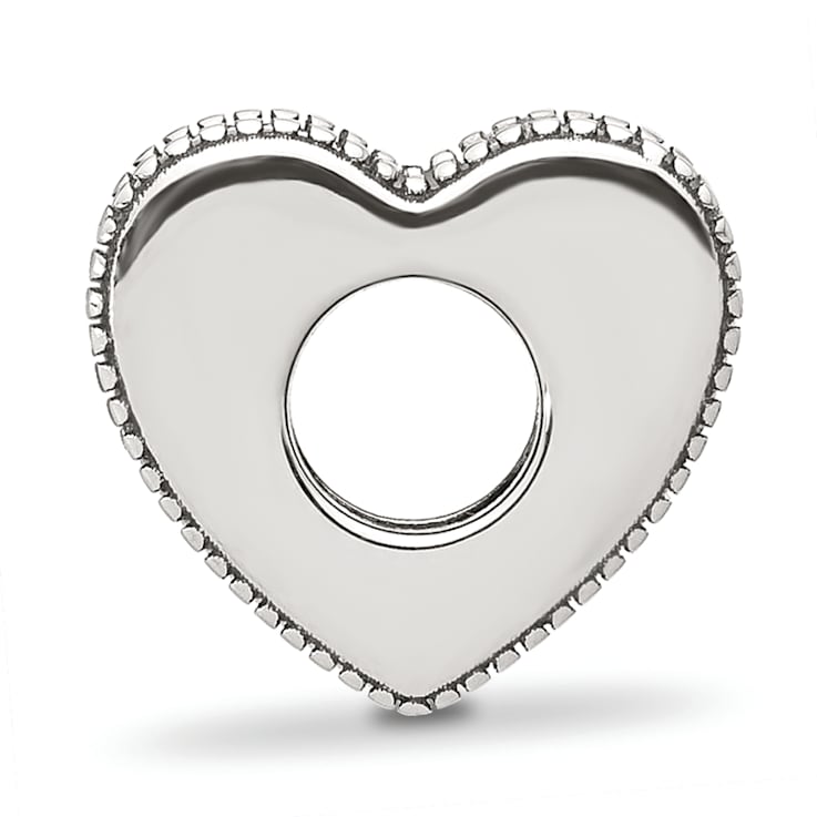 Sterling Silver Crystal and Enamel Pink Heart Mom Bead