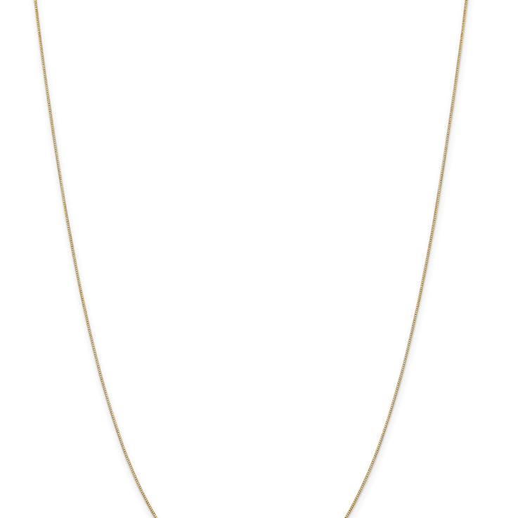 14k Yellow Gold 0.5mm Solid Box 18 Inch Chain