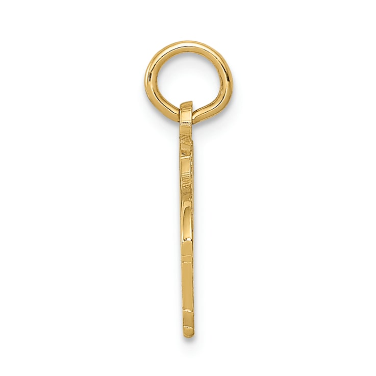 14k Yellow Gold Textured Piano Pendant