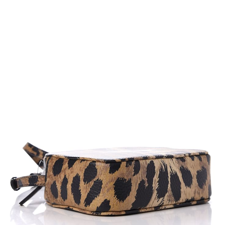 Balenciaga Calfskin Logo Printed Leopard XS Everyday Camera Bag 1BWVJA