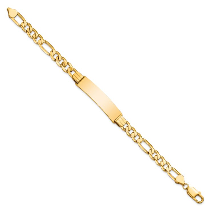10k Yellow Gold Figaro Link ID Bracelet