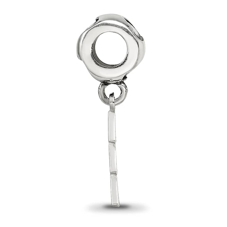Rhodium Over Sterling Silver LogoArt Delta Delta Delta Vertical Letters
Heart Bead