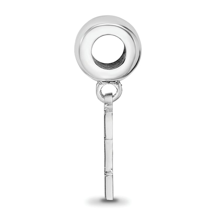 Sterling Silver Rhodium-plated LogoArt University of Nebraska Small
Dangle Bead