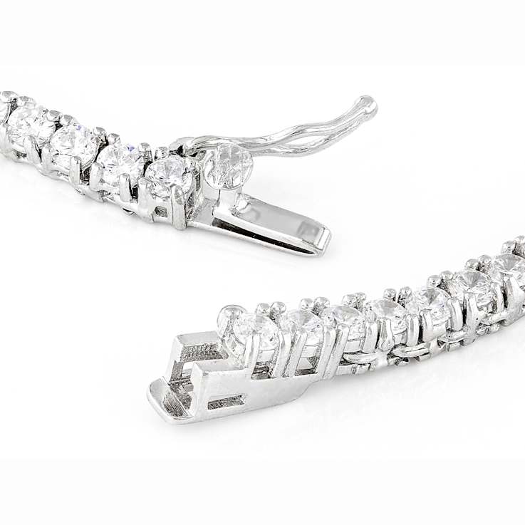 Classic CZ Tennis Necklace In Sterling Silver